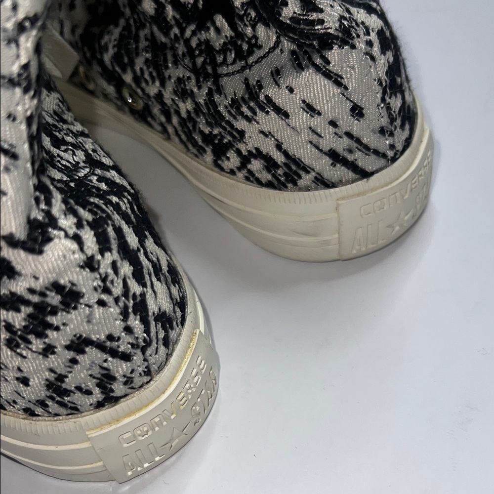 New Converse Black and Cream Textured High-Tops - Picture 8 of 10